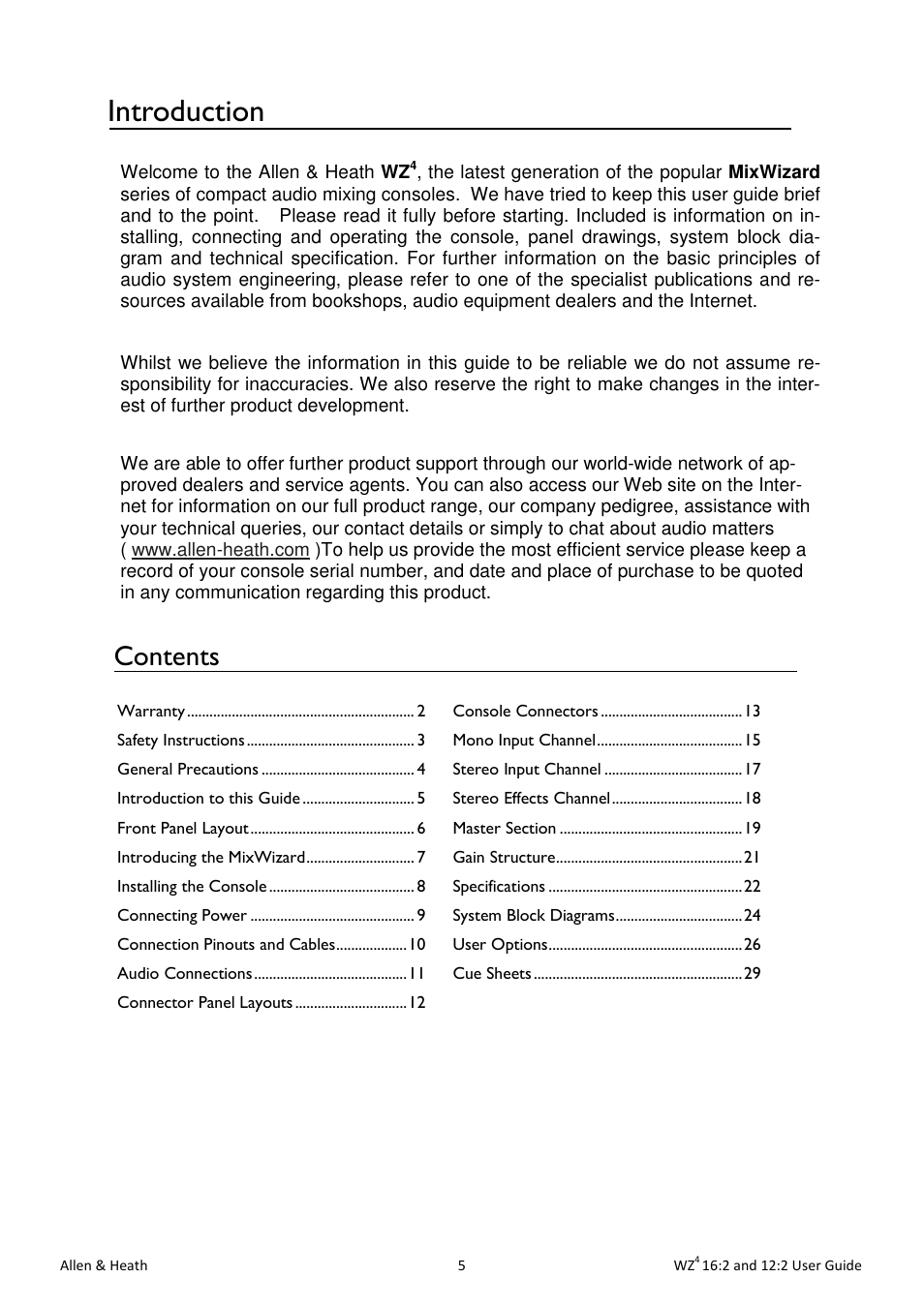 Allen&Heath MixWizard WZ4 12-2 User Manual | Page 5 / 32