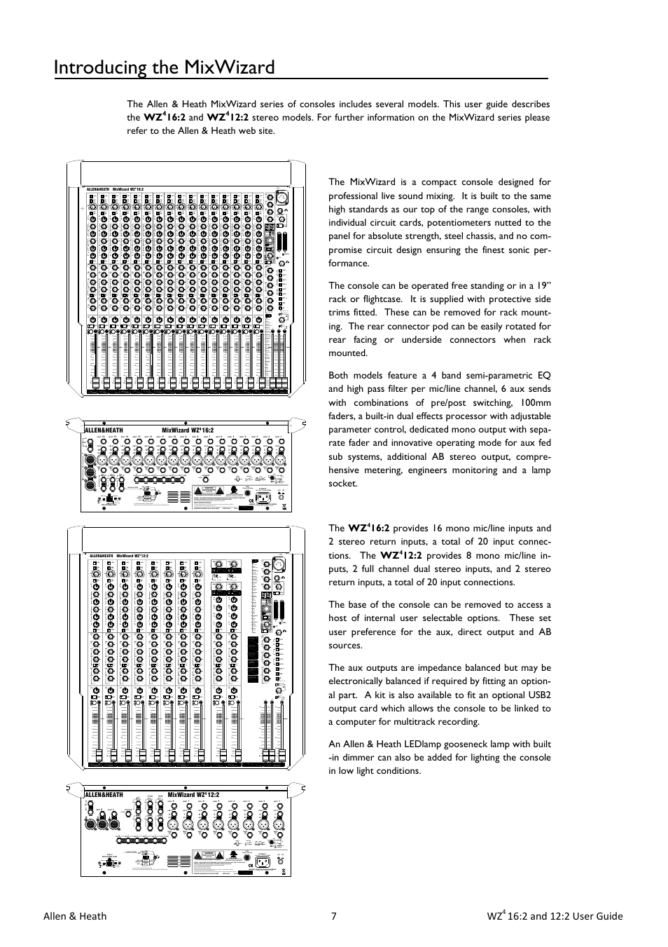 Introducing the mixwizard | Allen&Heath MixWizard WZ4 12-2 User Manual | Page 7 / 32