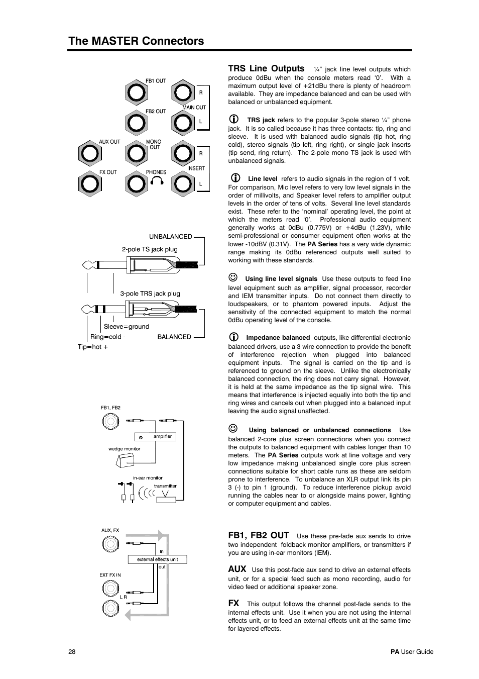 The master connectors | Allen&Heath PA28 User Manual | Page 28 / 36