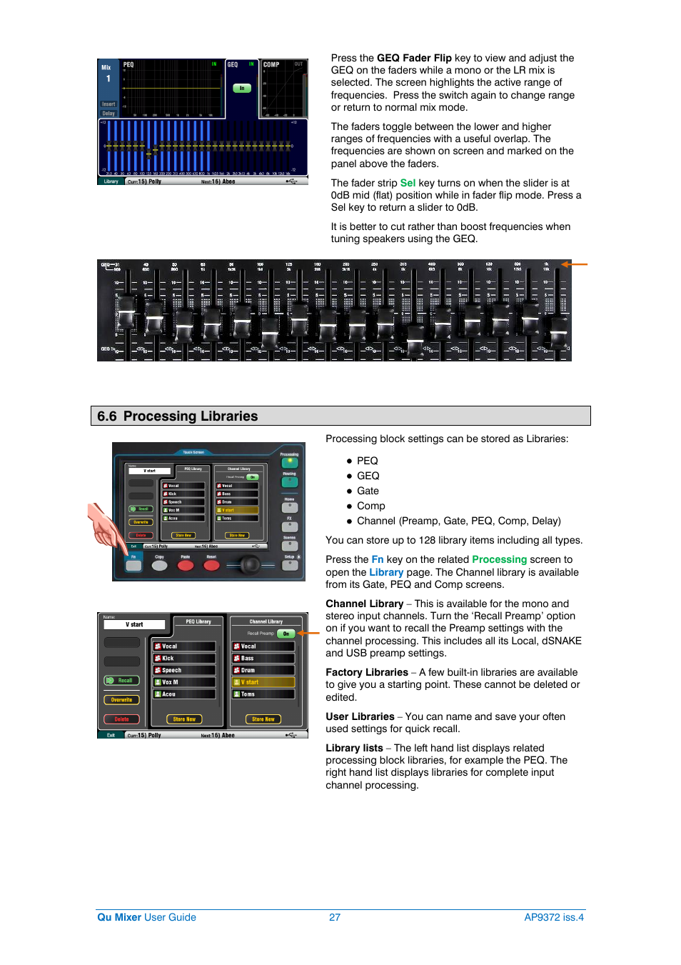 Processing libraries, 6 processing libraries | Allen&Heath Qu-16 User Manual | Page 27 / 68