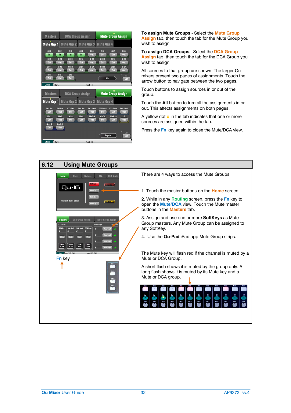 12 using mute groups | Allen&Heath Qu-16 User Manual | Page 32 / 68