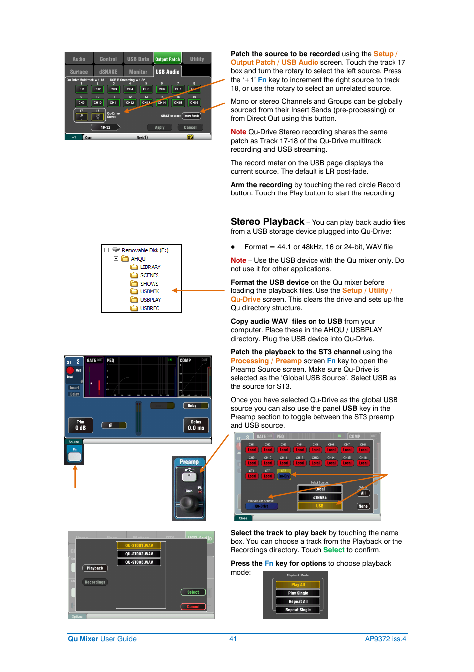 Stereo playback | Allen&Heath Qu-16 User Manual | Page 41 / 68