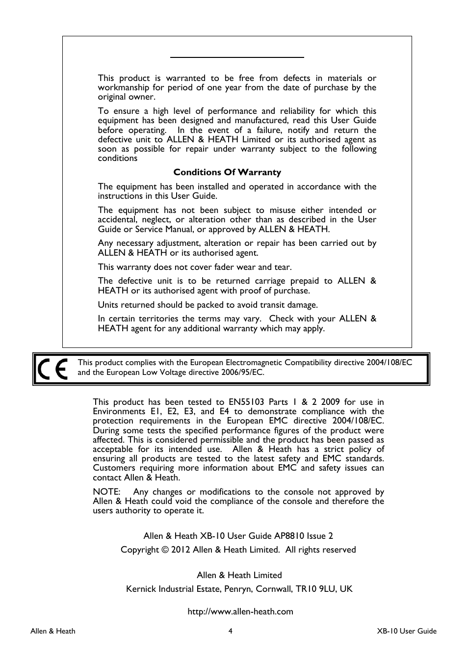 Allen&Heath XB-10 User Manual | Page 4 / 36
