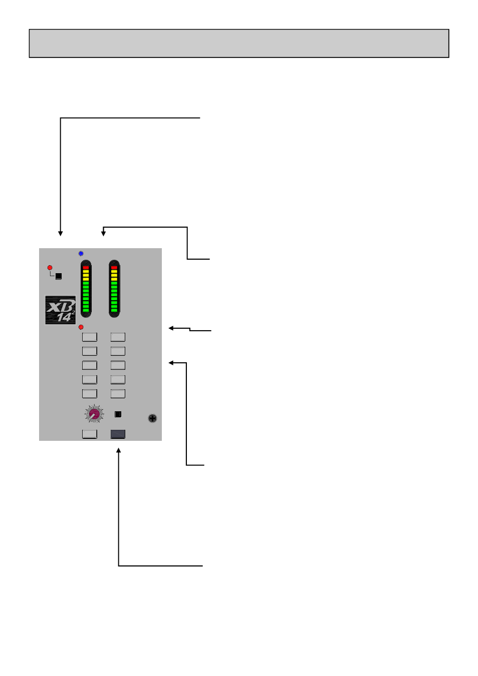 Allen h eath, Main left & right meters, 48v phantom power switch | Pfl active led, Crm + phones source selector switches, Guest phones source selector switches, Talk to guest switch | Allen&Heath XB-14-2 User Manual | Page 24 / 37