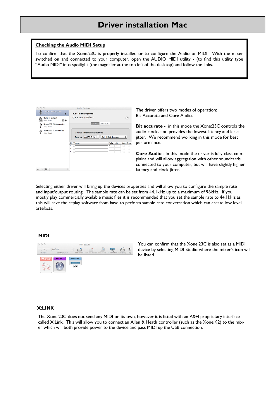 Driver installation mac | Allen&Heath Xone 23C User Manual | Page 12 / 27