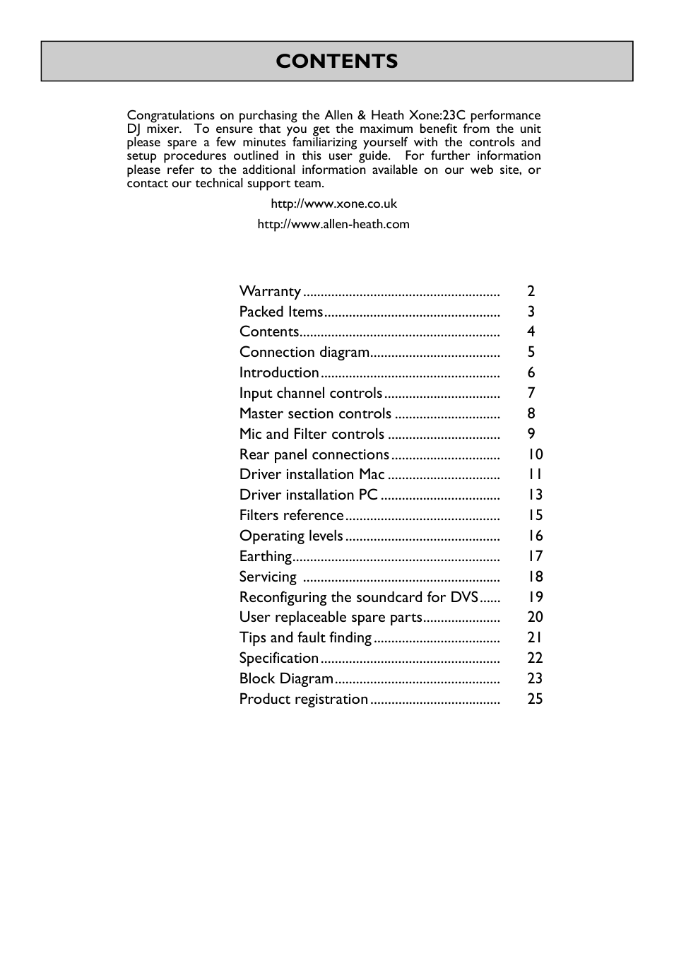 Allen&Heath Xone 23C User Manual | Page 4 / 27