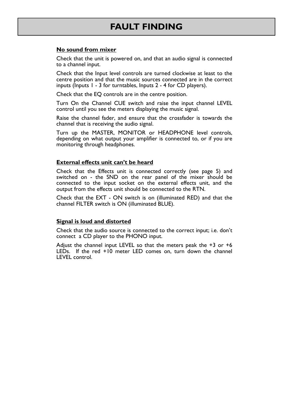 Fault finding | Allen&Heath Xone 23 User Manual | Page 16 / 23