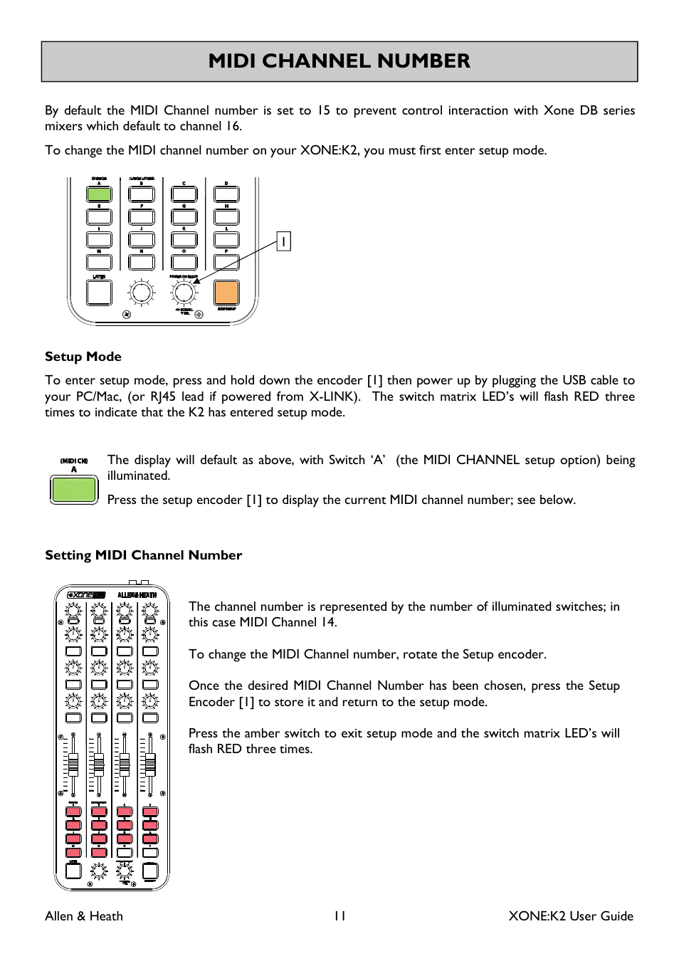 Midi channel number | Allen&Heath XONE K2 User Manual | Page 11 / 30