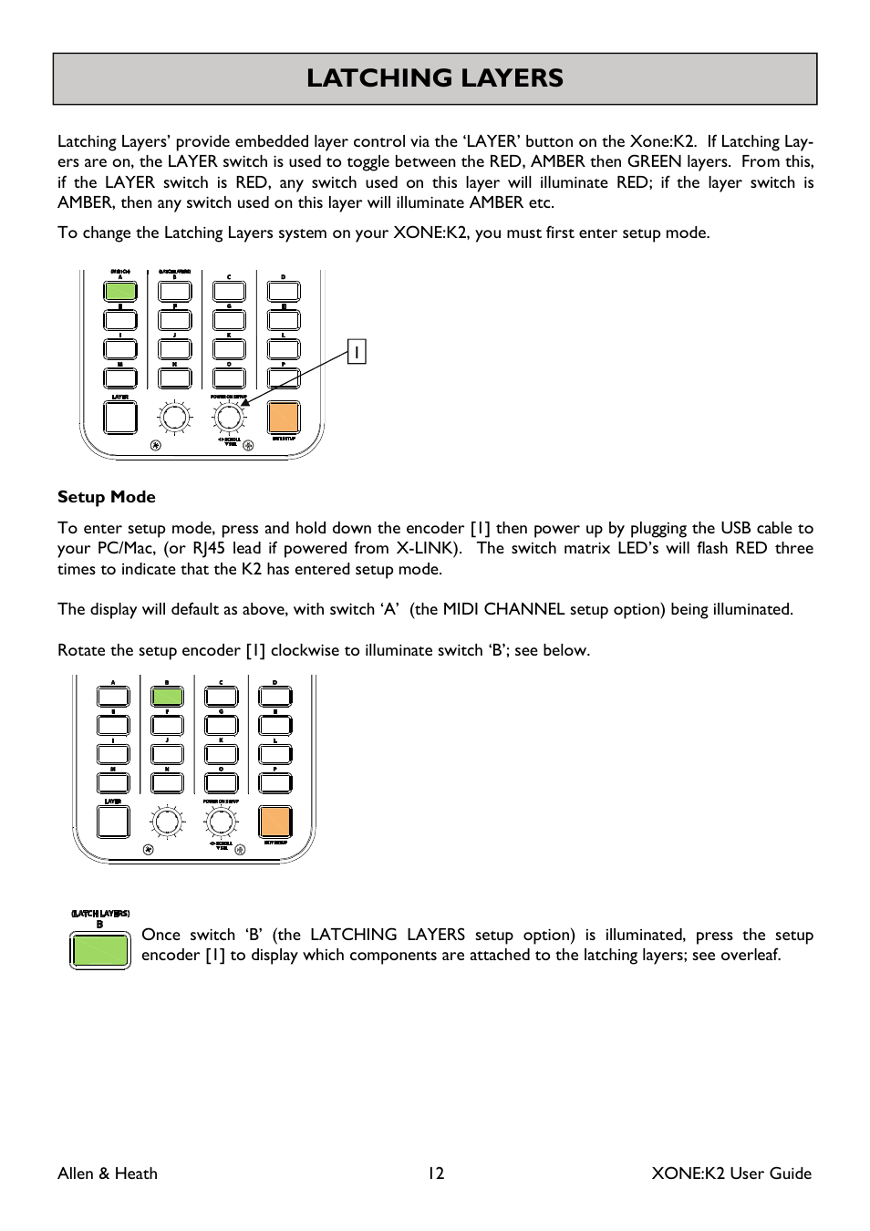 Latching layers | Allen&Heath XONE K2 User Manual | Page 12 / 30
