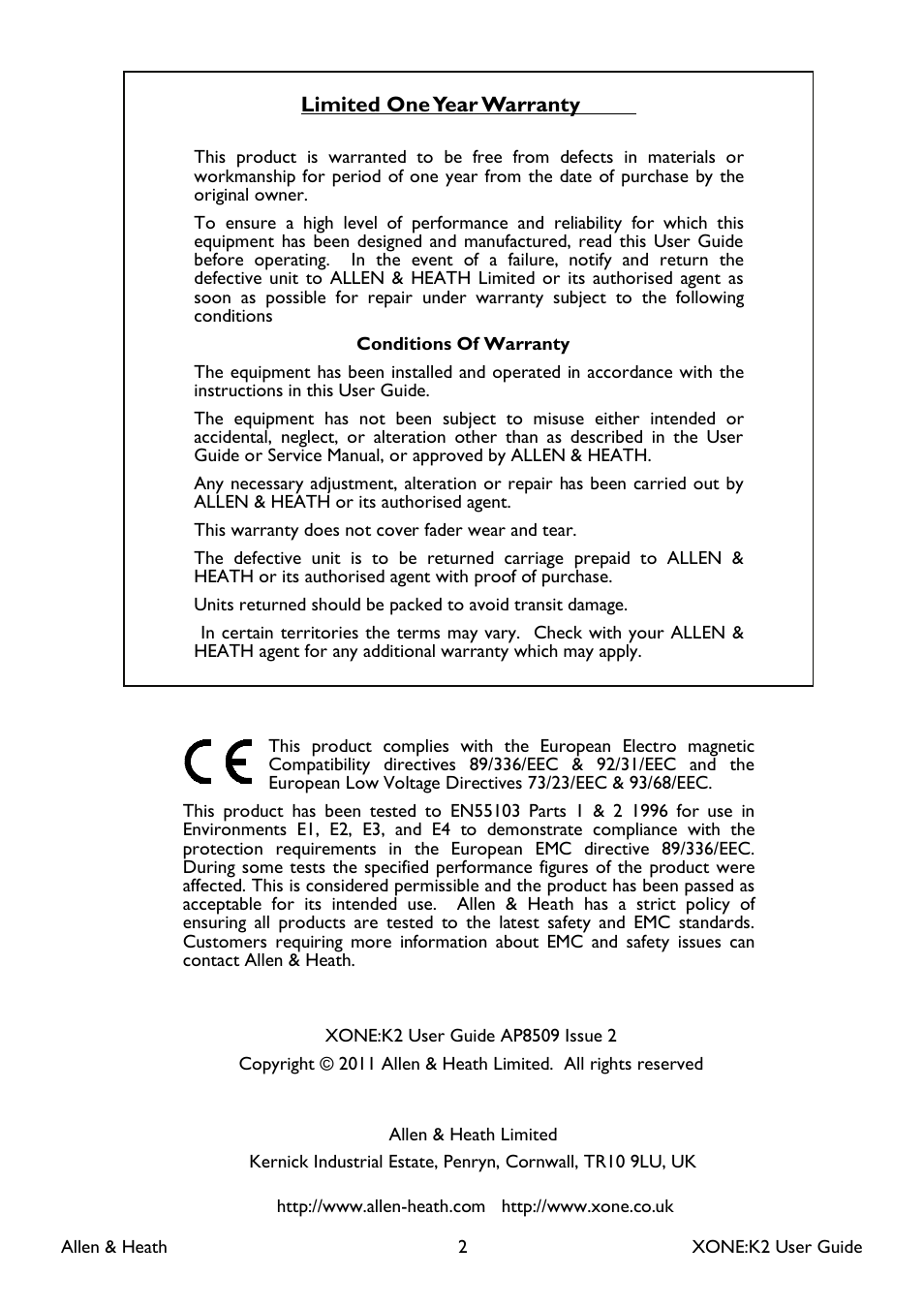 Allen&Heath XONE K2 User Manual | Page 2 / 30