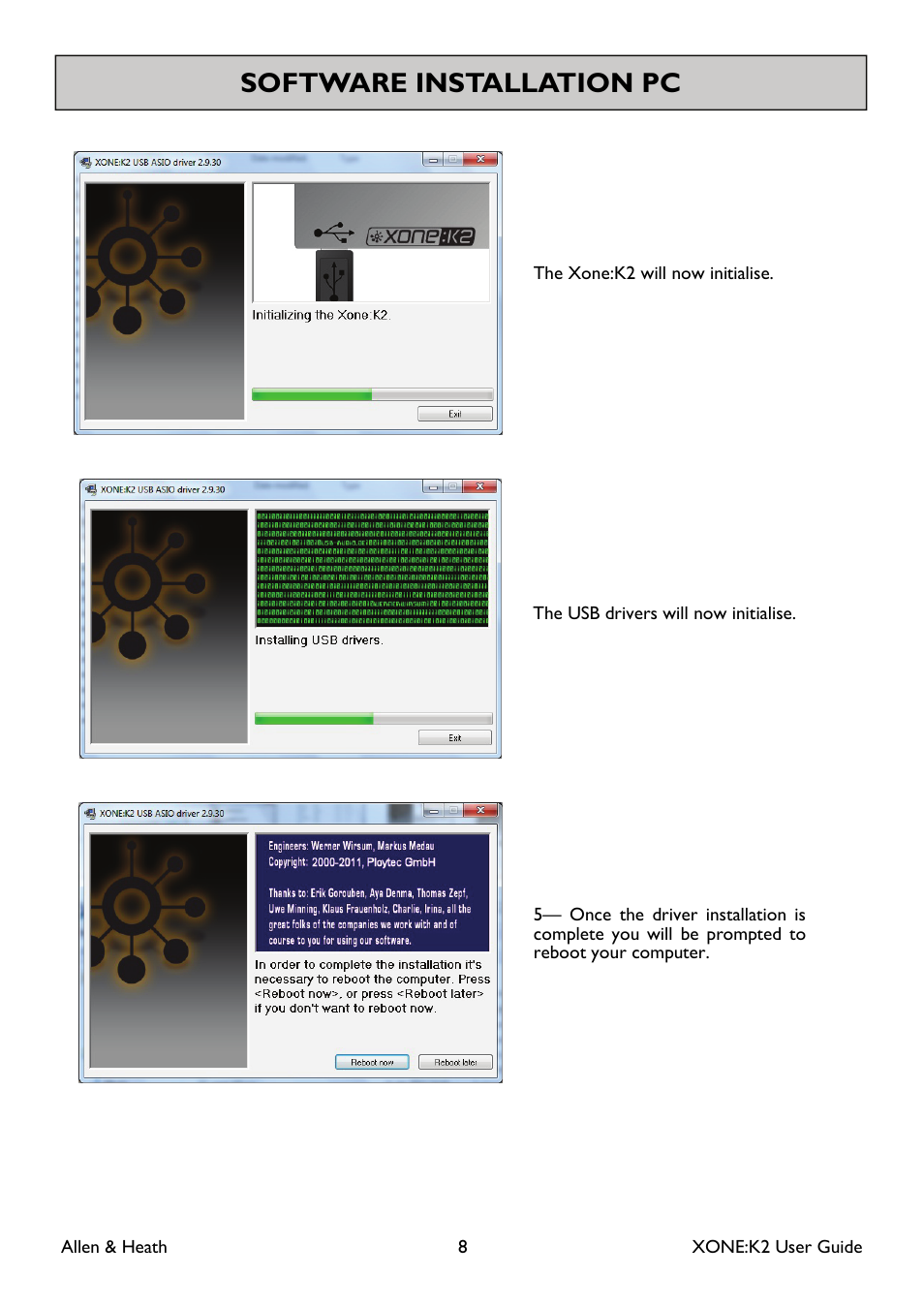 Software installation pc | Allen&Heath XONE K2 User Manual | Page 8 / 30