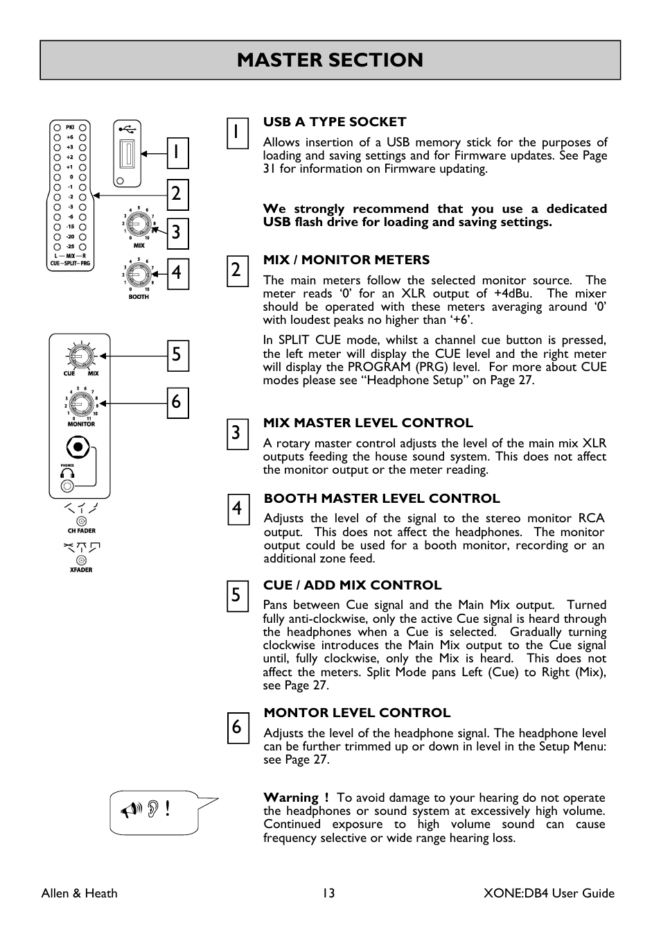 Allen&Heath XONE DB4 User Manual | Page 13 / 49