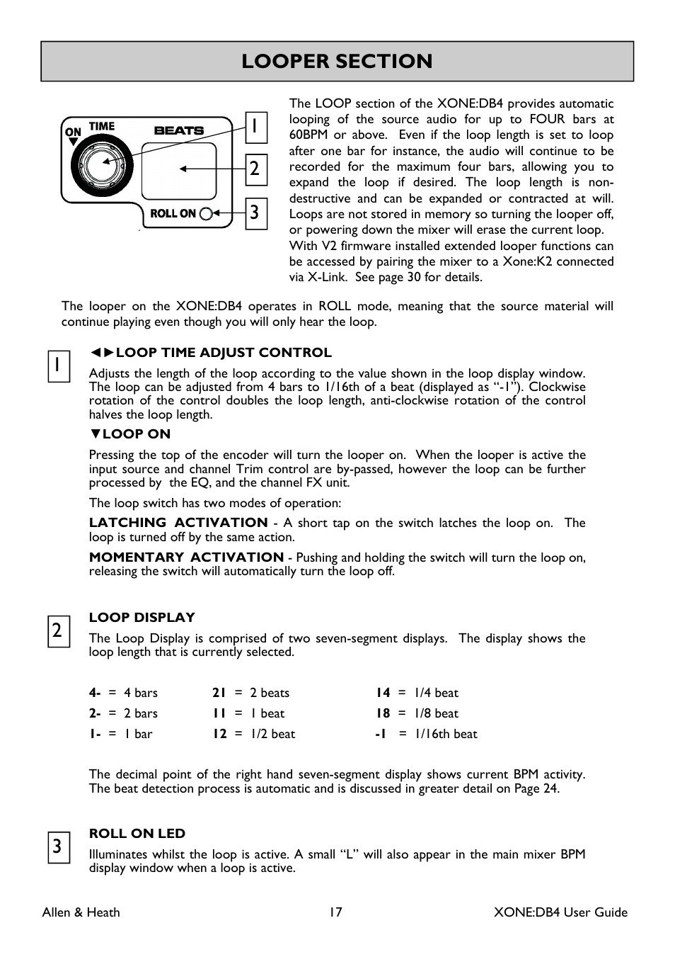 Allen&Heath XONE DB4 User Manual | Page 17 / 49
