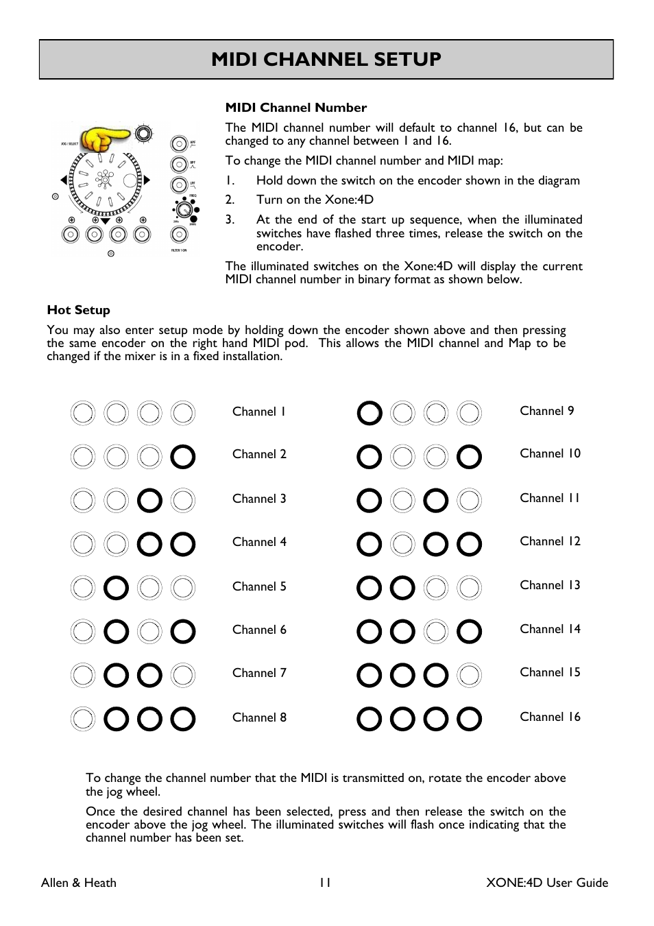 Midi channel setup | Allen&Heath XONE 4D User Manual | Page 11 / 48