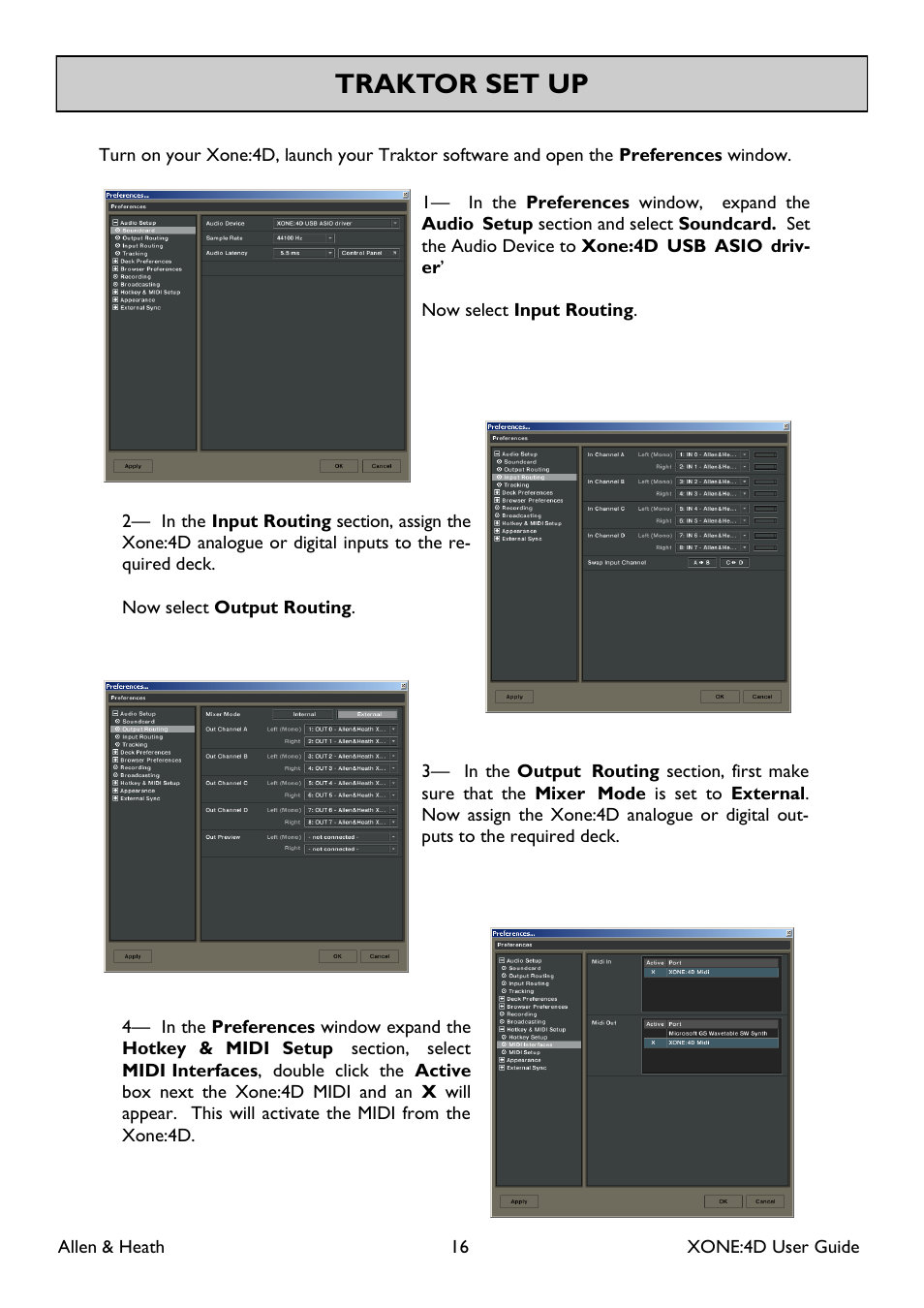 Traktor set up | Allen&Heath XONE 4D User Manual | Page 16 / 48