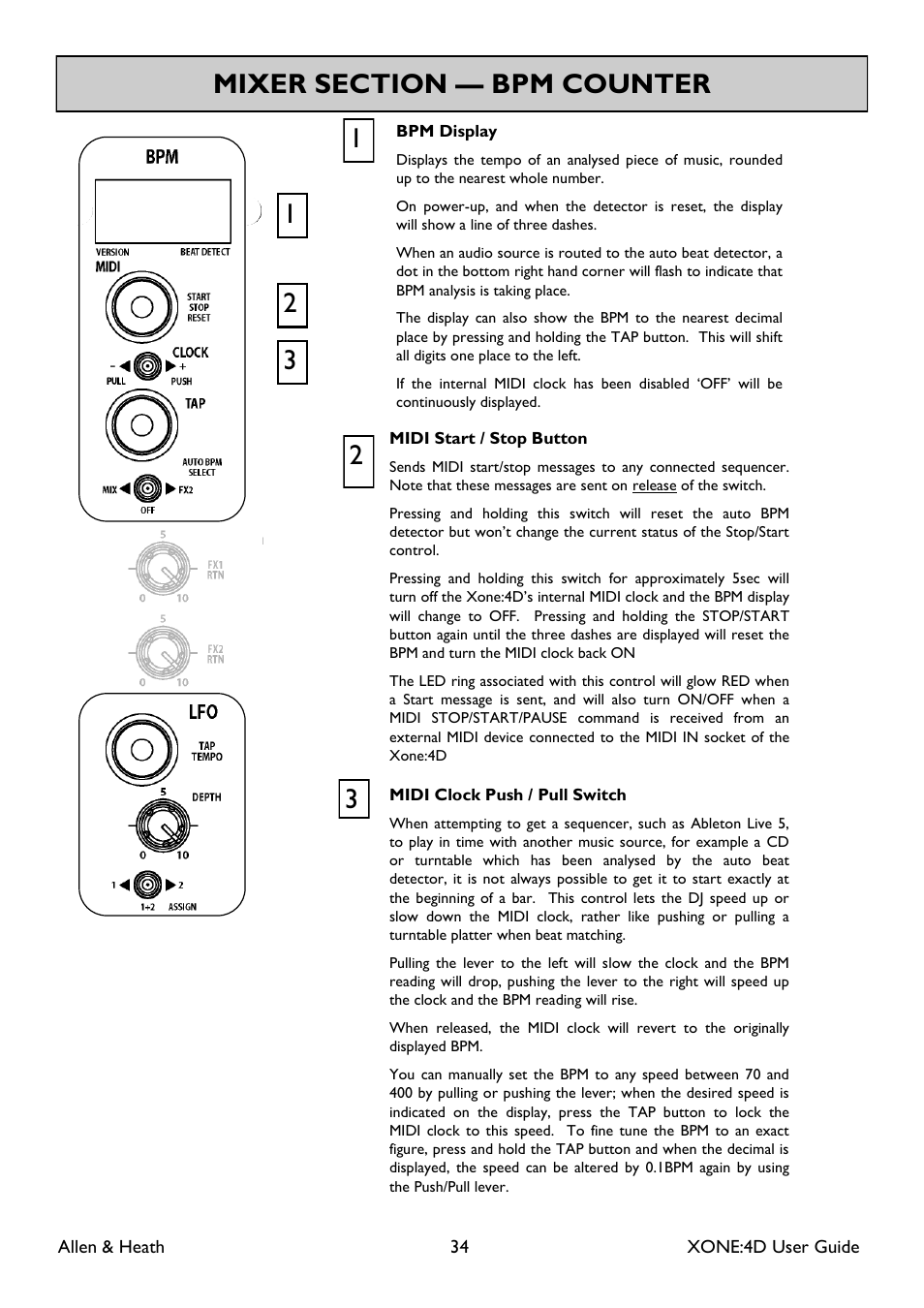 Allen&Heath XONE 4D User Manual | Page 34 / 48