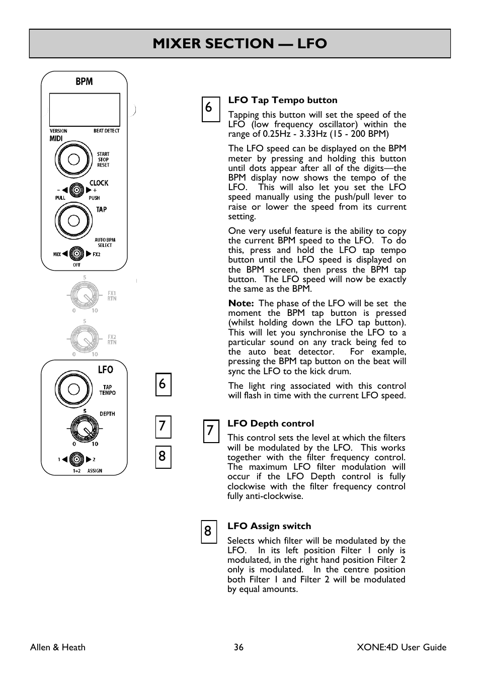 Allen&Heath XONE 4D User Manual | Page 36 / 48