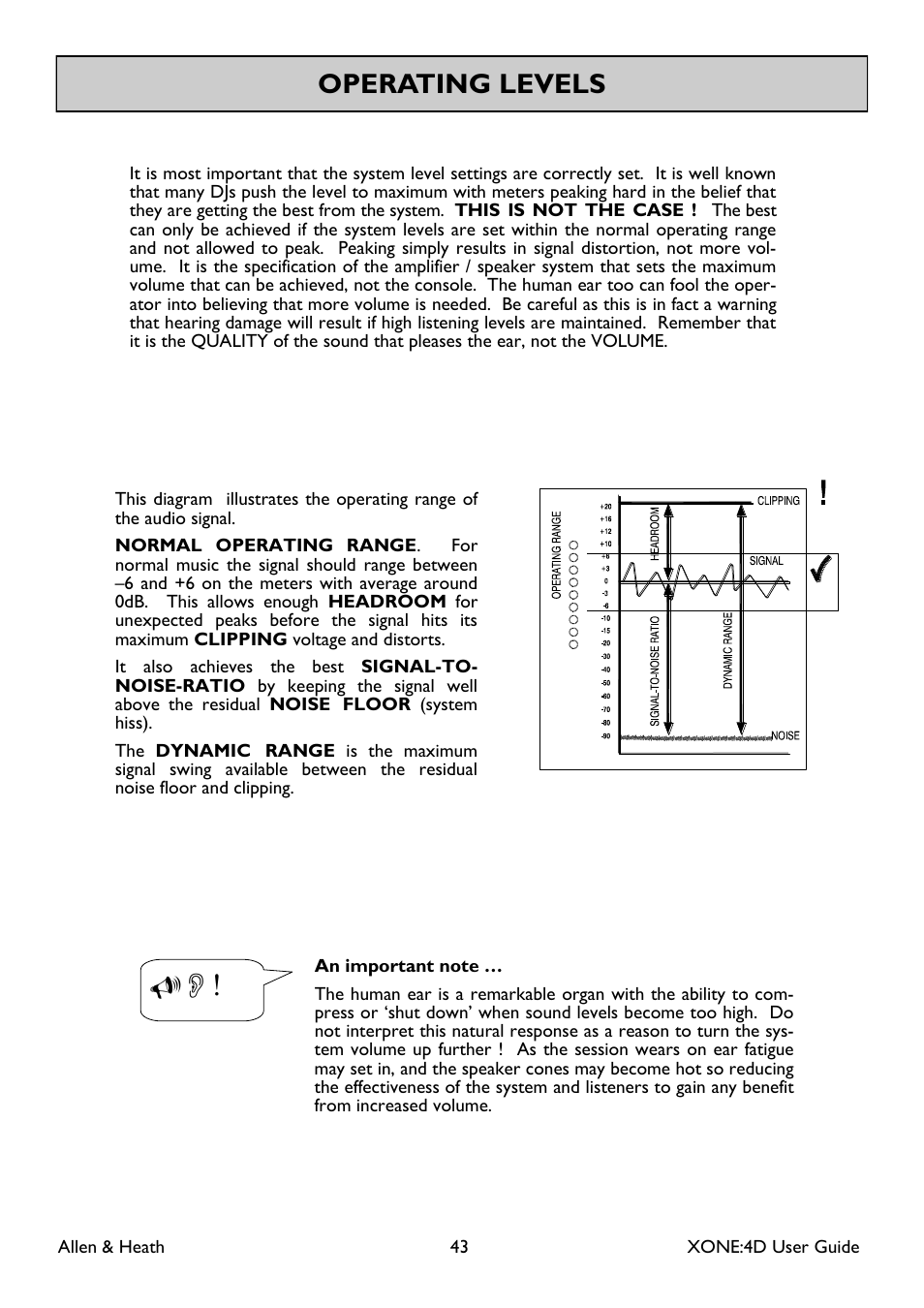 Operating levels | Allen&Heath XONE 4D User Manual | Page 43 / 48