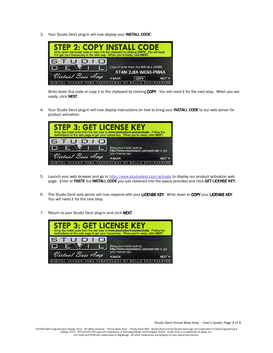 Studio Devil Virtual Bass Amp (Version 1.0, November 2008) User Manual | Page 4 / 9