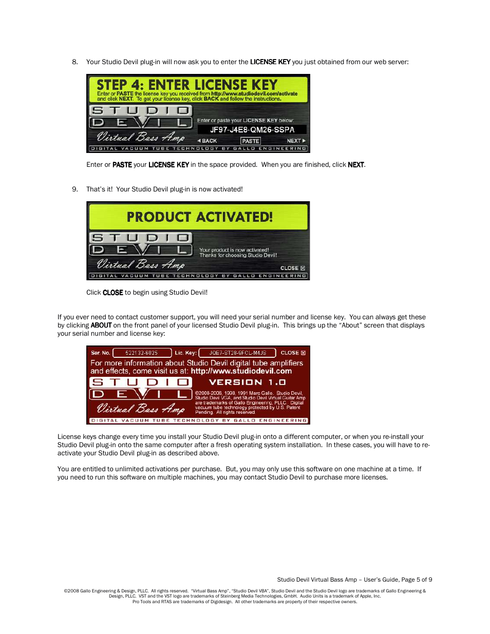 Studio Devil Virtual Bass Amp (Version 1.0, November 2008) User Manual | Page 5 / 9