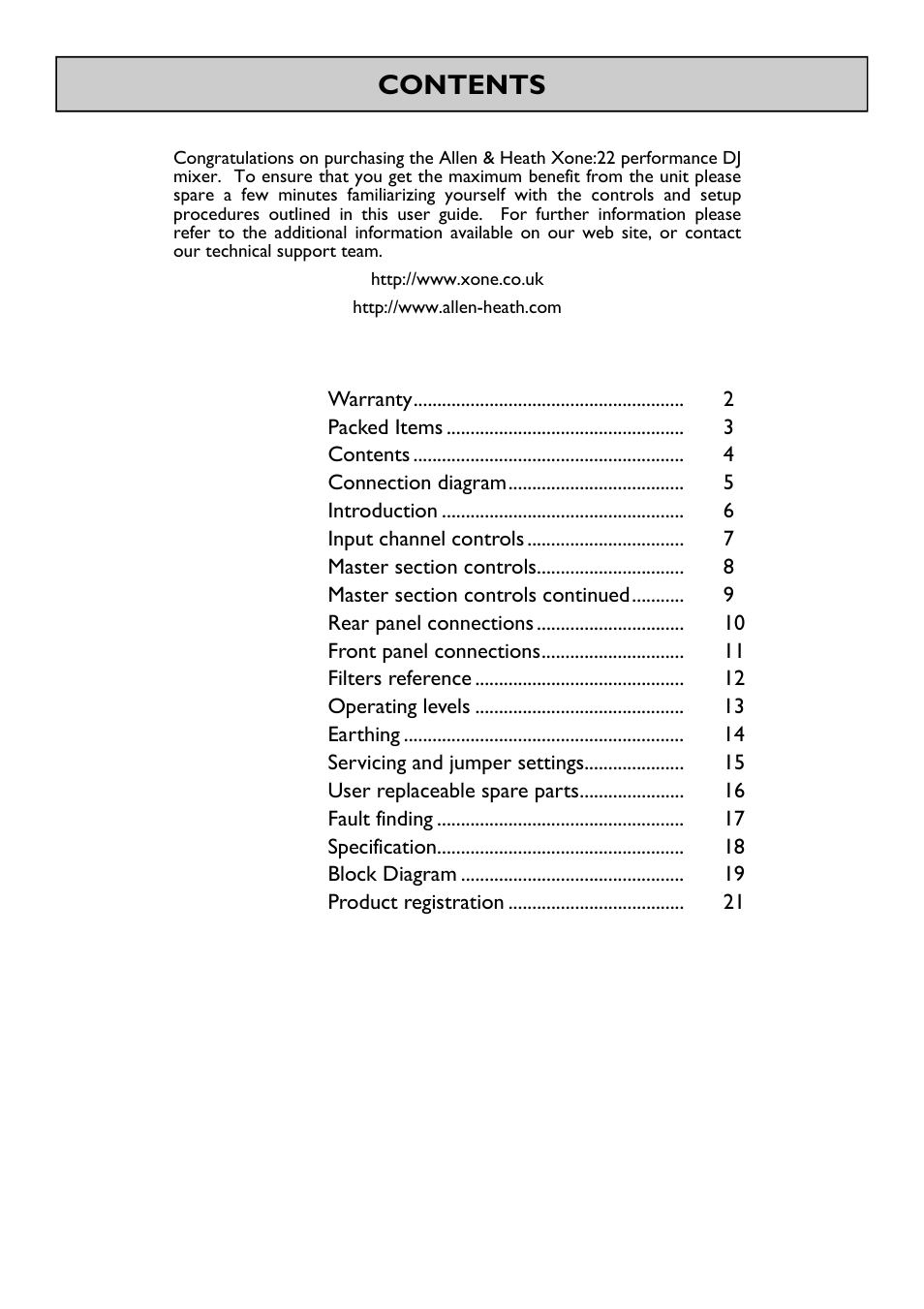 Allen&Heath XONE 22 User Manual | Page 4 / 24