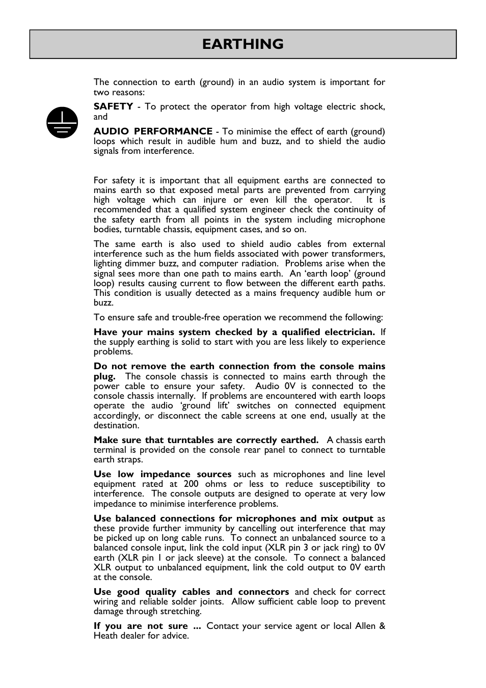 Earthing | Allen&Heath XONE 42 User Manual | Page 25 / 28