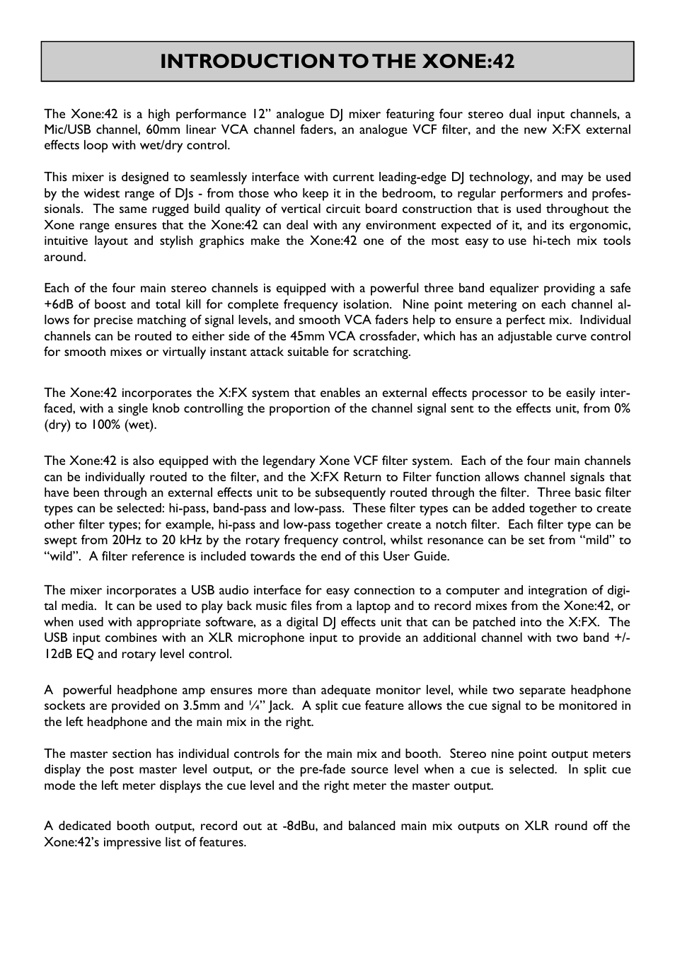 Introduction to the xone:42 | Allen&Heath XONE 42 User Manual | Page 6 / 28