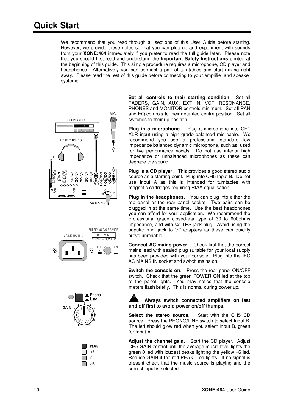 Quick start | Allen&Heath XONE 464 User Manual | Page 10 / 37