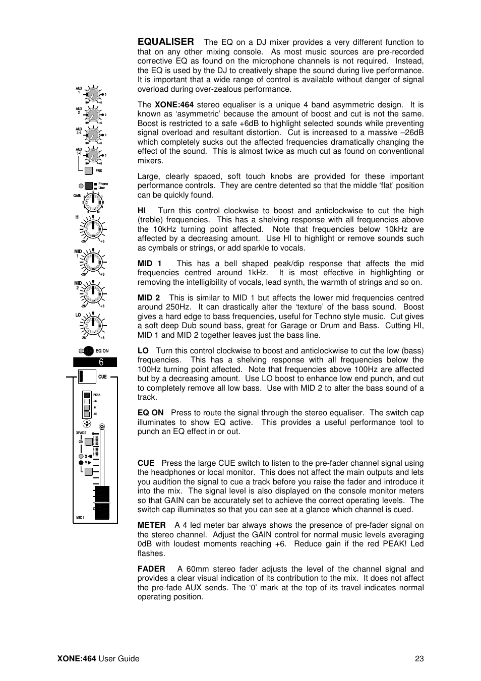 Equaliser | Allen&Heath XONE 464 User Manual | Page 23 / 37
