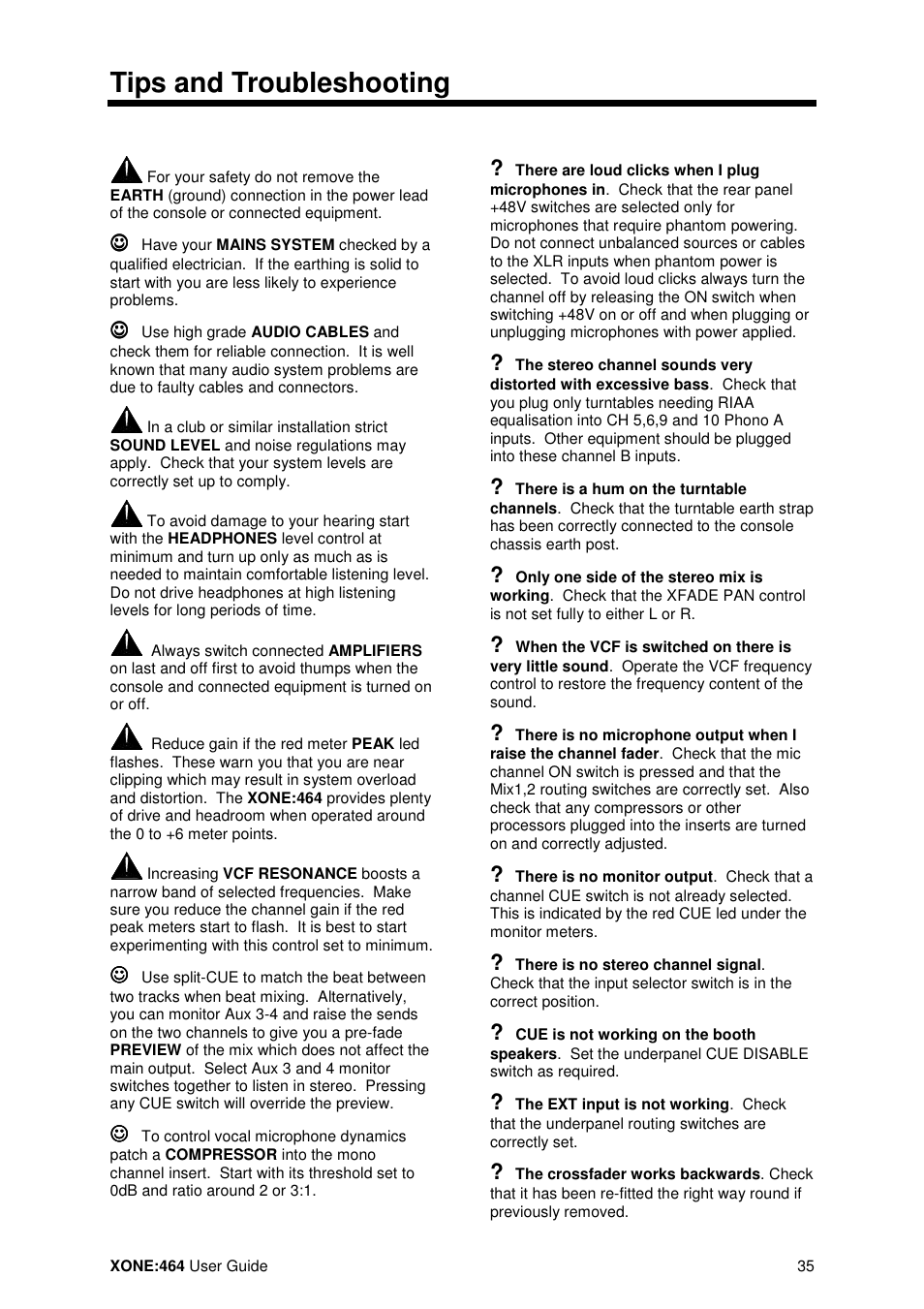 Tips and troubleshooting | Allen&Heath XONE 464 User Manual | Page 35 / 37