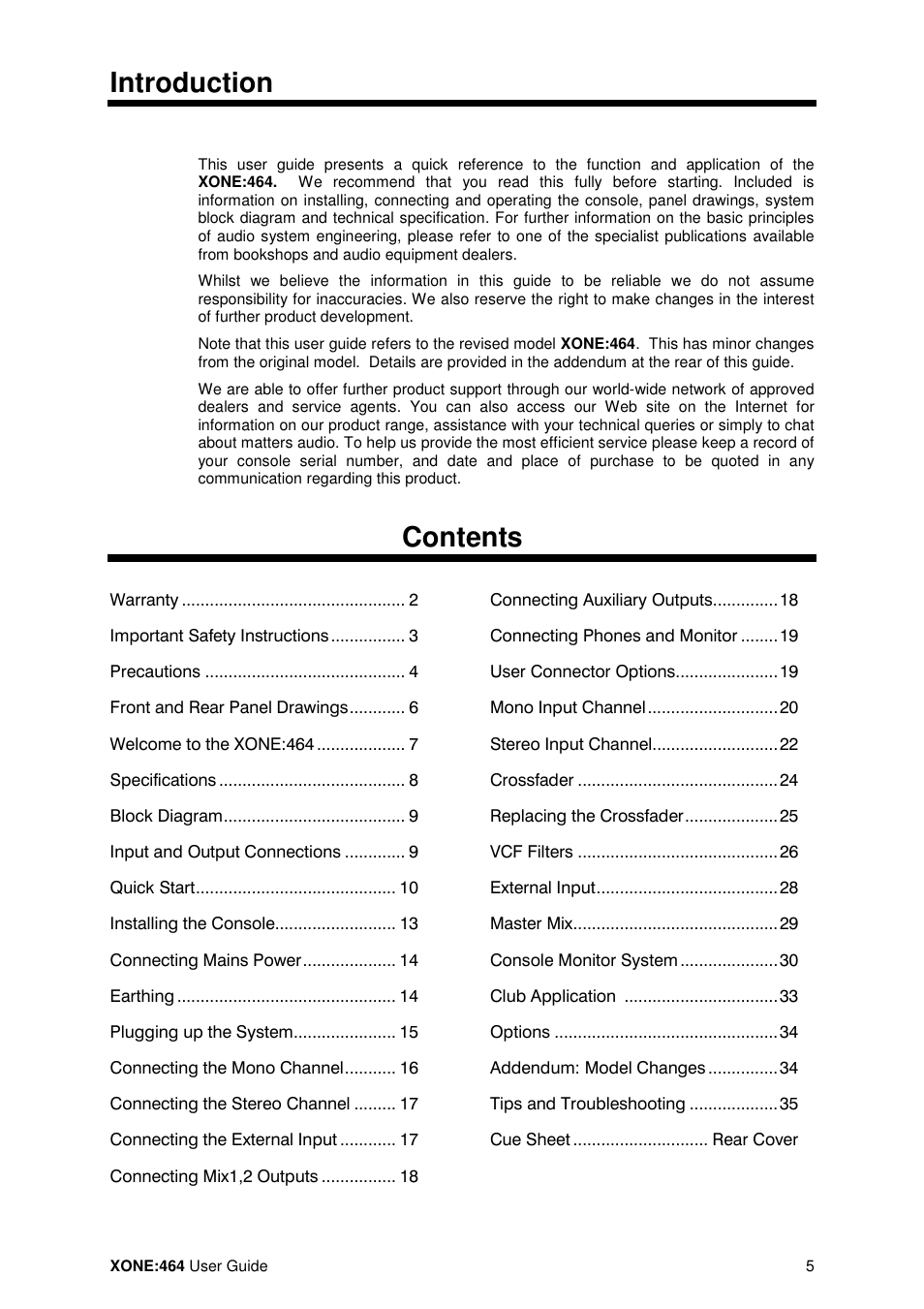 Allen&Heath XONE 464 User Manual | Page 5 / 37
