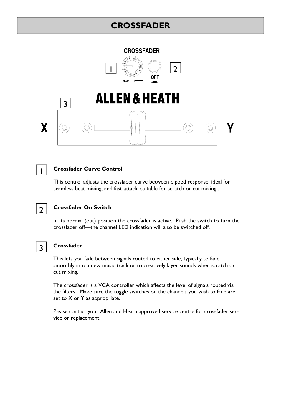 Crossfader 1 2 3 1 | Allen&Heath XONE S2 User Manual | Page 22 / 32