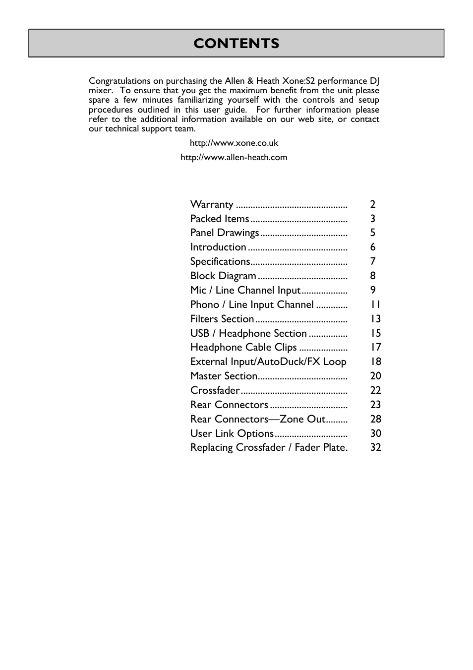 Allen&Heath XONE S2 User Manual | Page 4 / 32