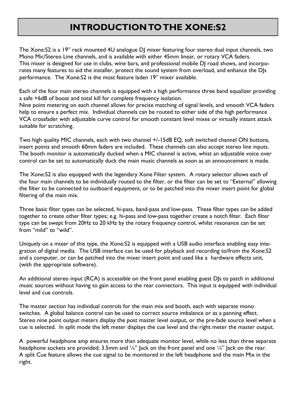 Introduction to the xone:s2 | Allen&Heath XONE S2 User Manual | Page 6 / 32