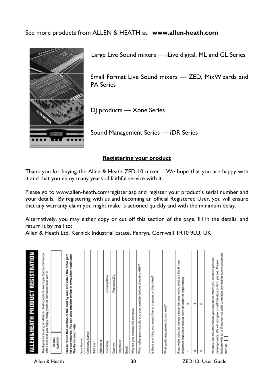 Allen&Heath ZED-10 User Manual | Page 30 / 32