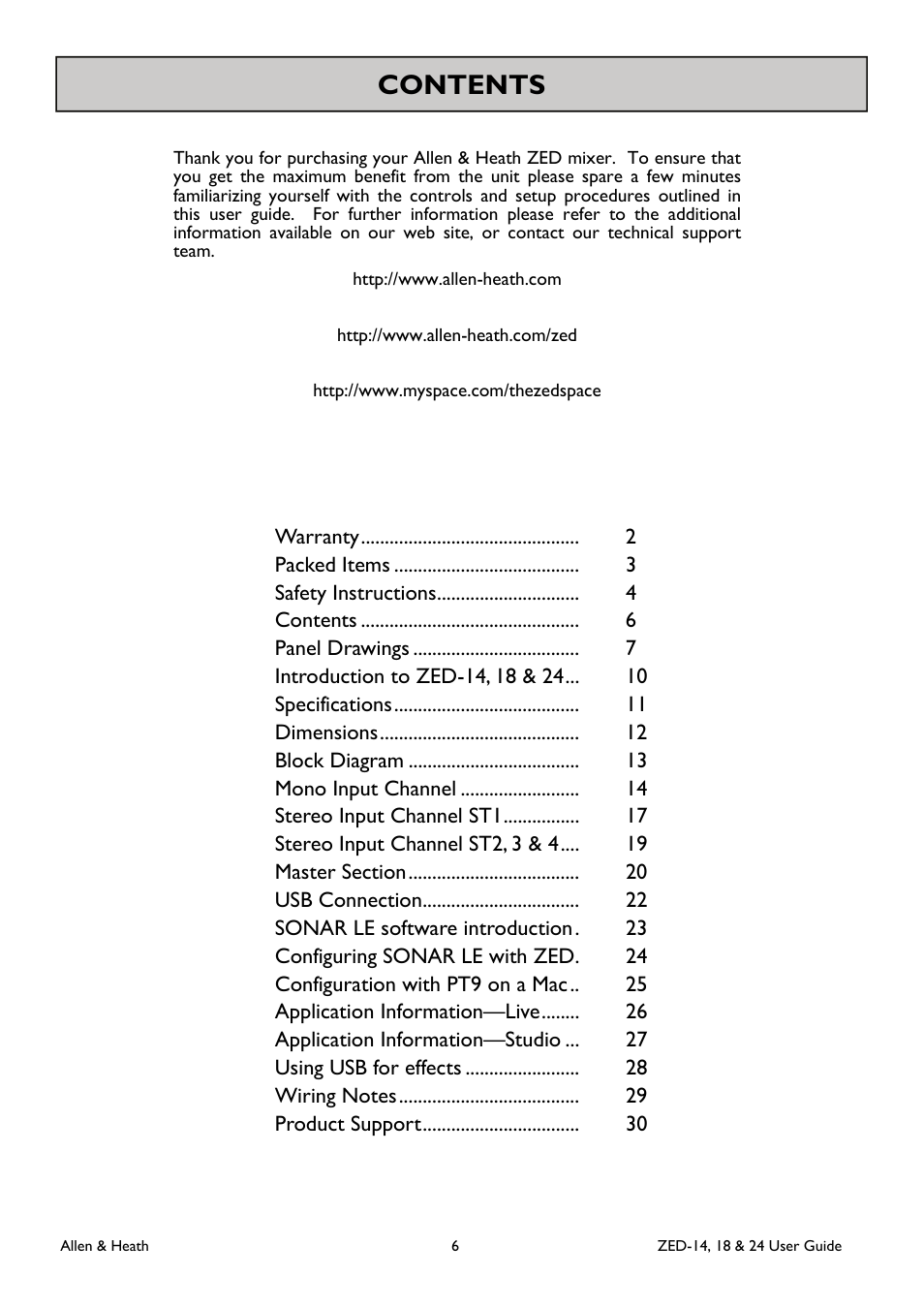 Allen&Heath ZED-18 User Manual | Page 6 / 32