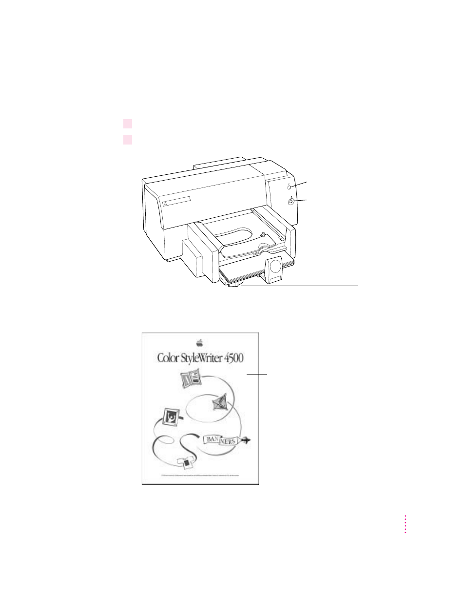 Printing the sample page | Apple Color StyleWriter 4500 User Manual | Page 23 / 137