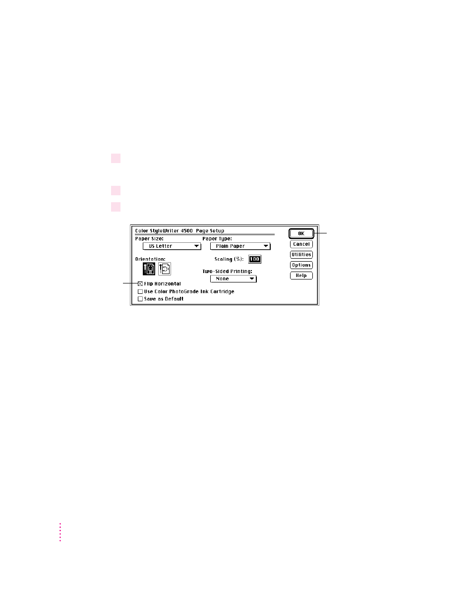 Printing a flipped document | Apple Color StyleWriter 4500 User Manual | Page 56 / 137