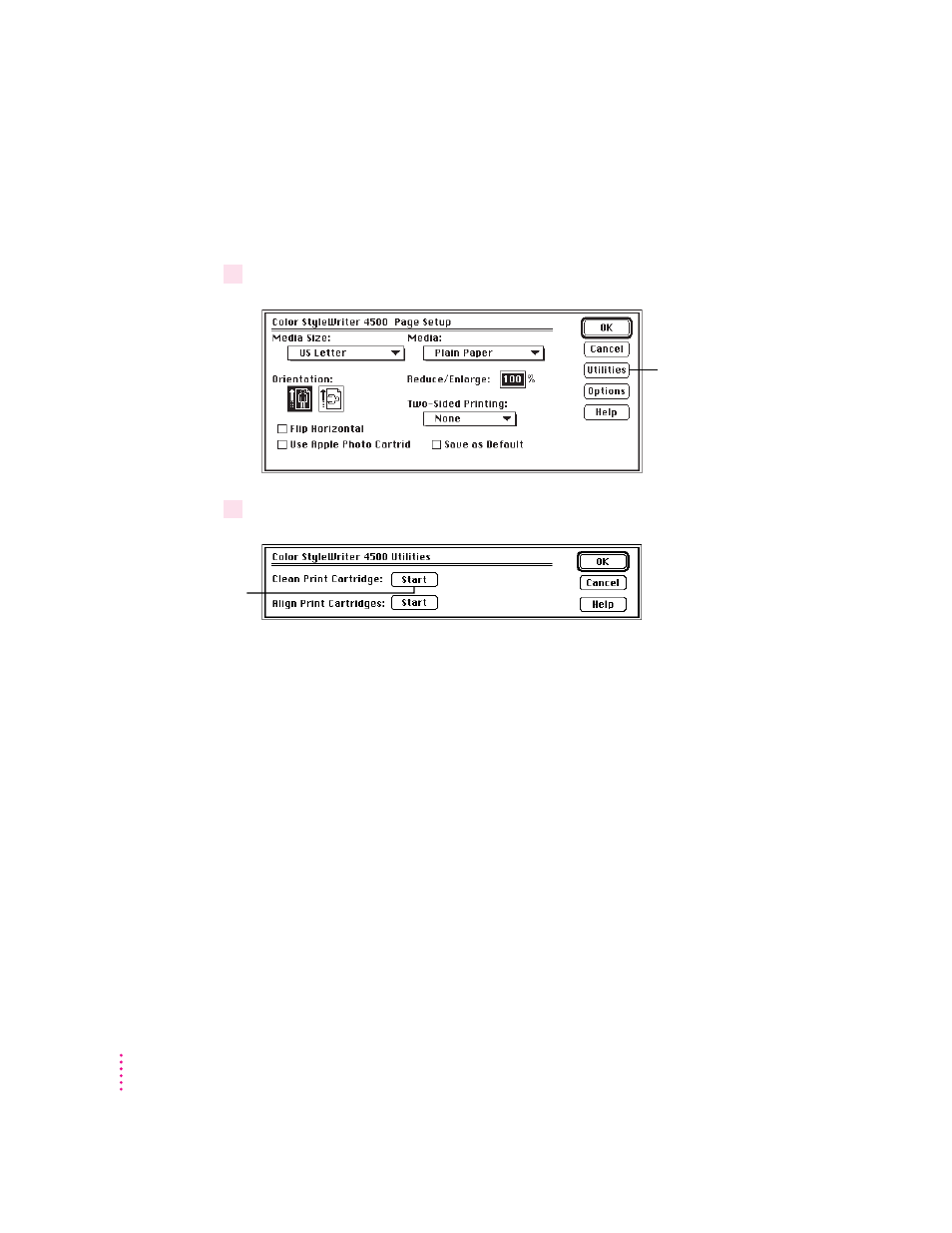 Cleaning the cartridges, The image prints wavy or distorted, Stains appear on printed pages | Apple Color StyleWriter 4500 User Manual | Page 84 / 137