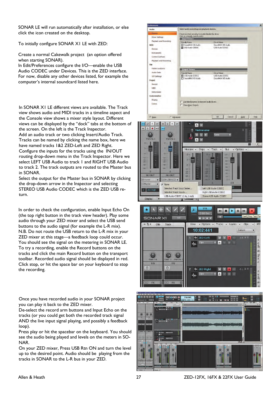 Allen&Heath ZED-16FX User Manual | Page 27 / 36