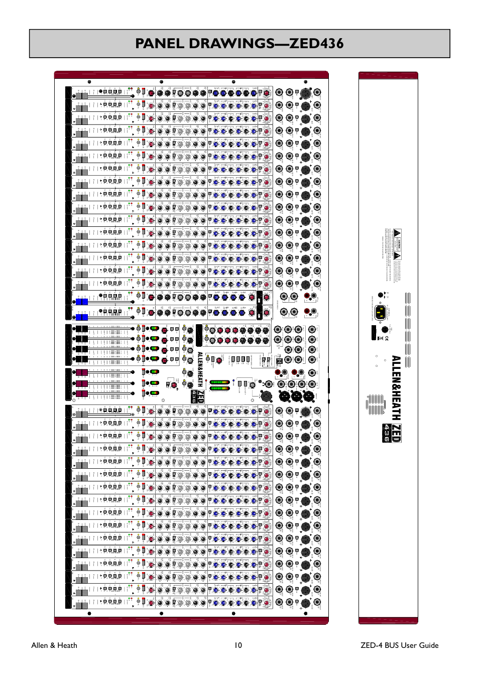 Panel drawings—zed436, Allen & heath 10 zed-4 bus user guide | Allen&Heath ZED-436 User Manual | Page 10 / 36