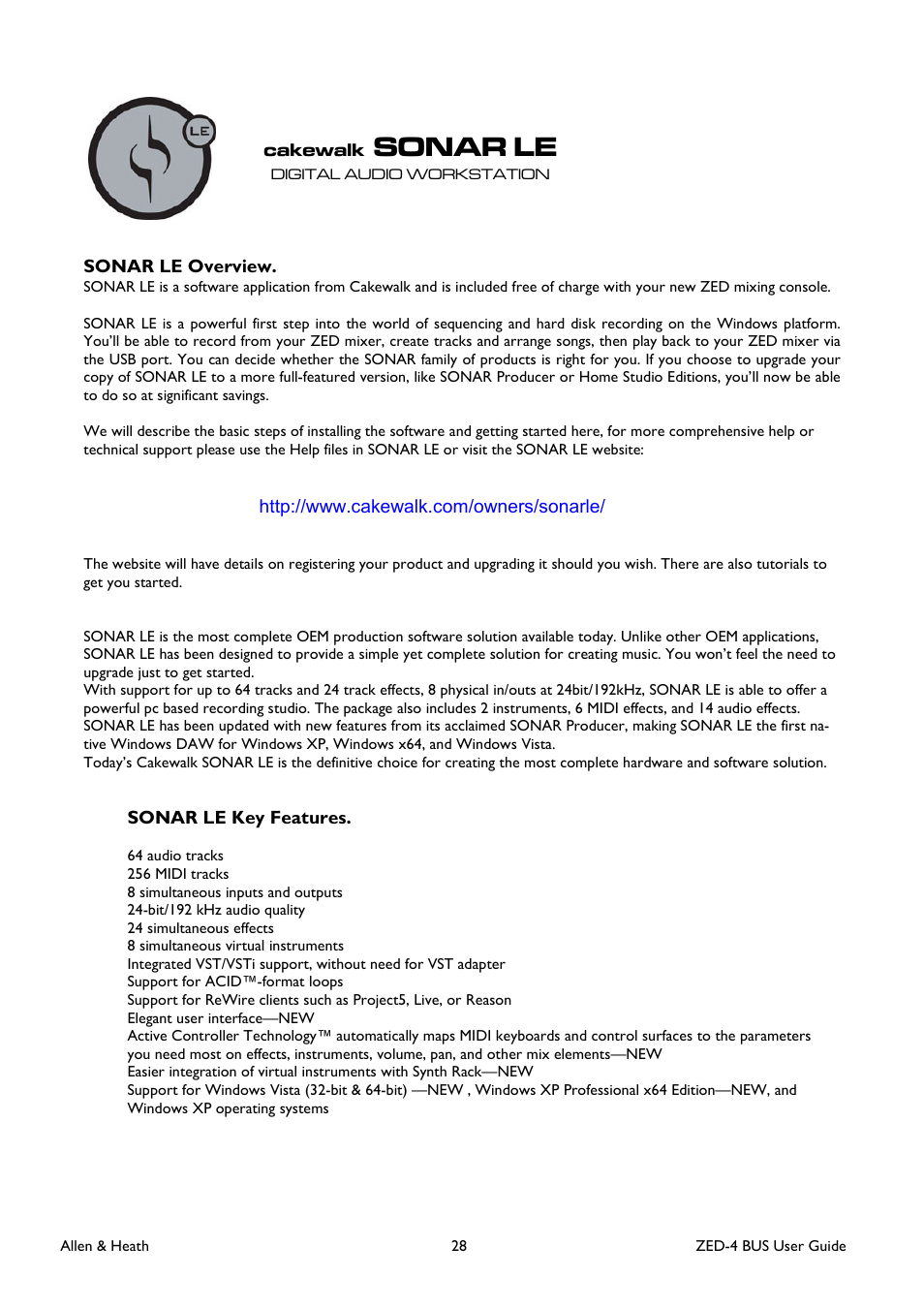 Sonar le | Allen&Heath ZED-436 User Manual | Page 28 / 36