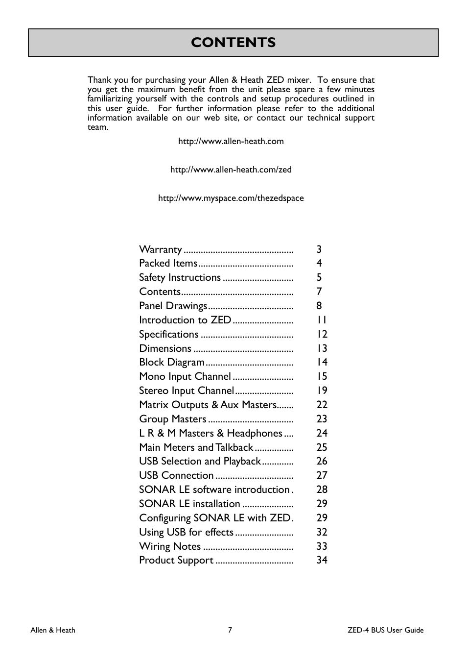 Allen&Heath ZED-436 User Manual | Page 7 / 36