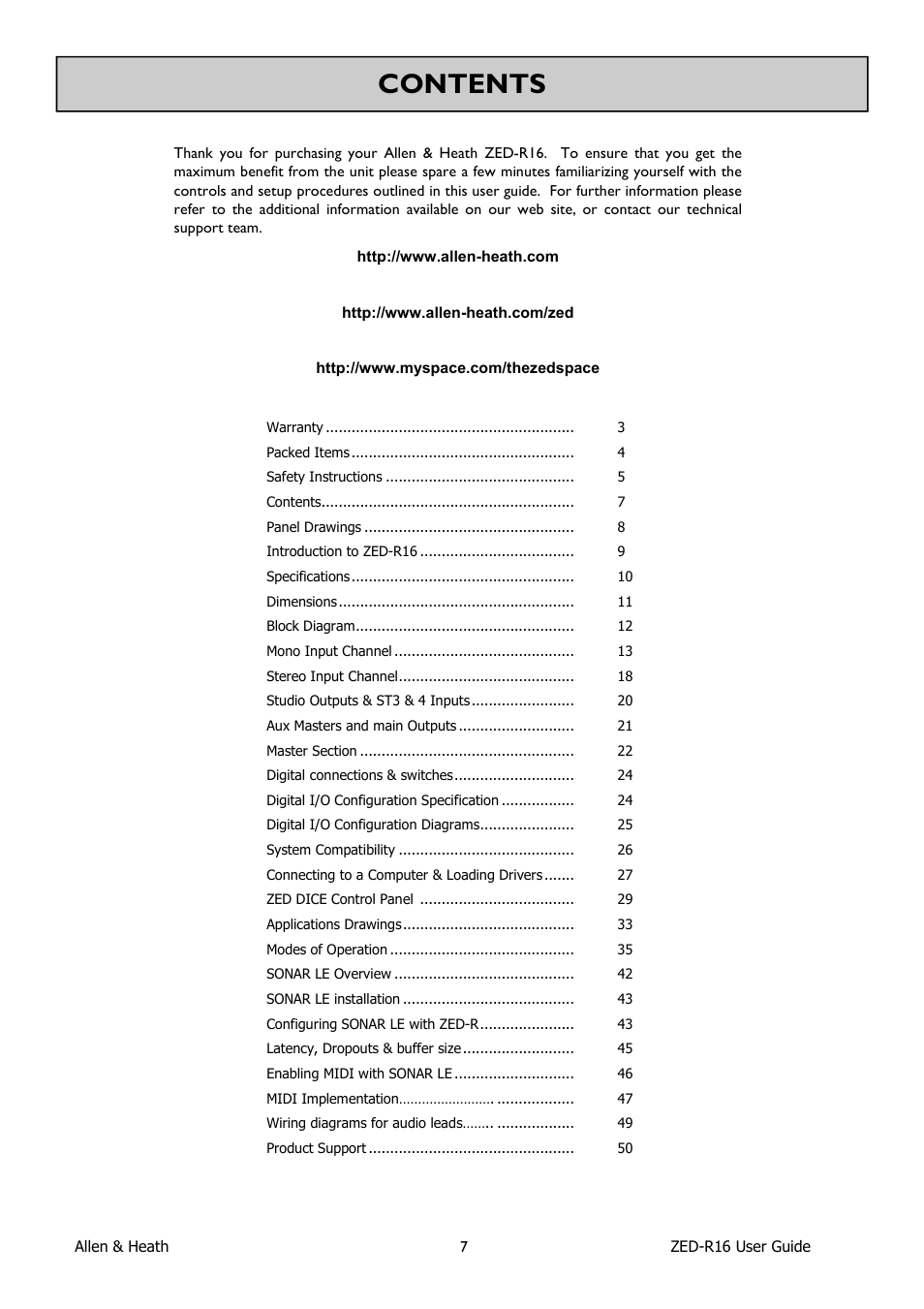 Allen&Heath ZED-R16 User Manual | Page 7 / 52