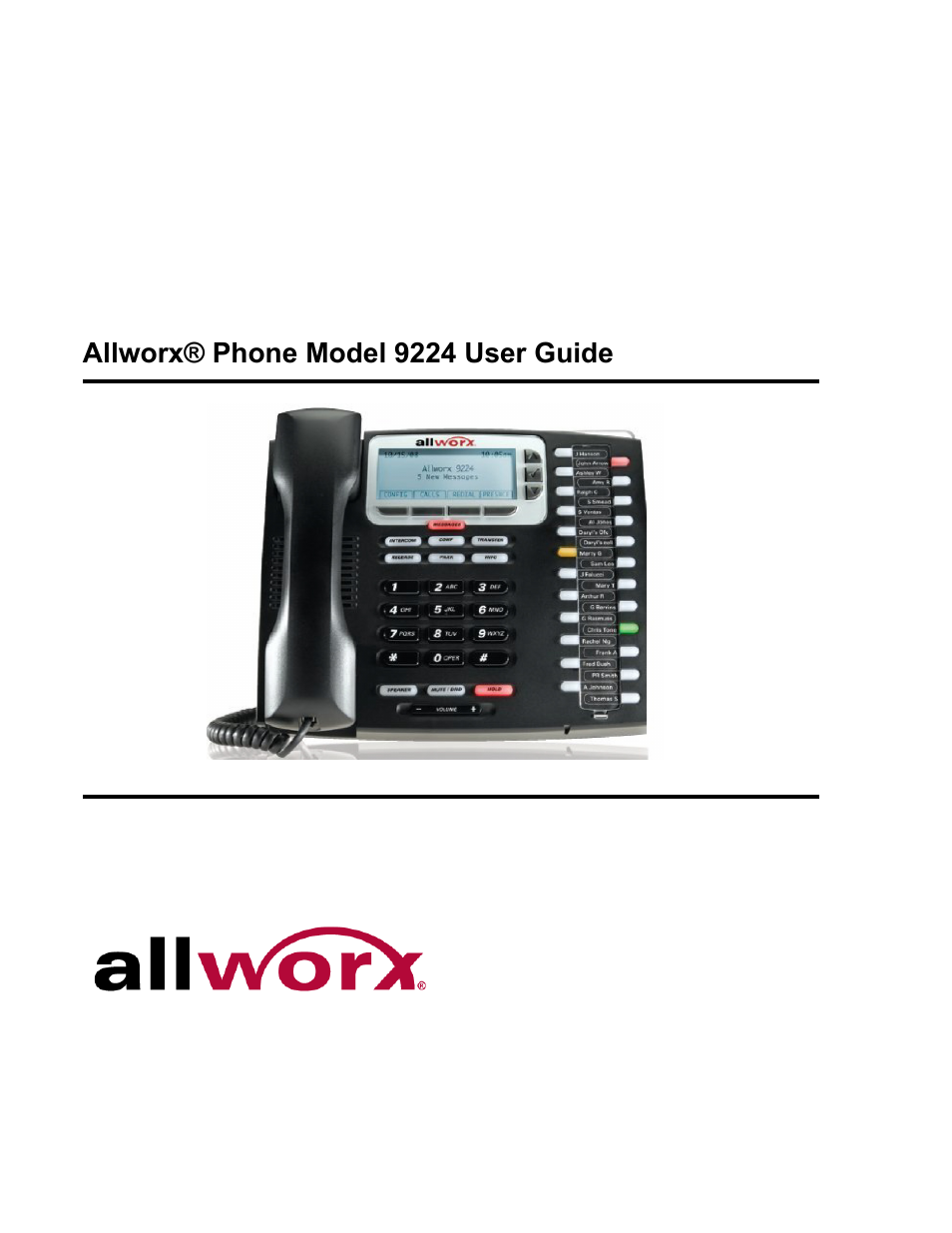 Allworx 9224 Phones User Manual | Page 3 / 52