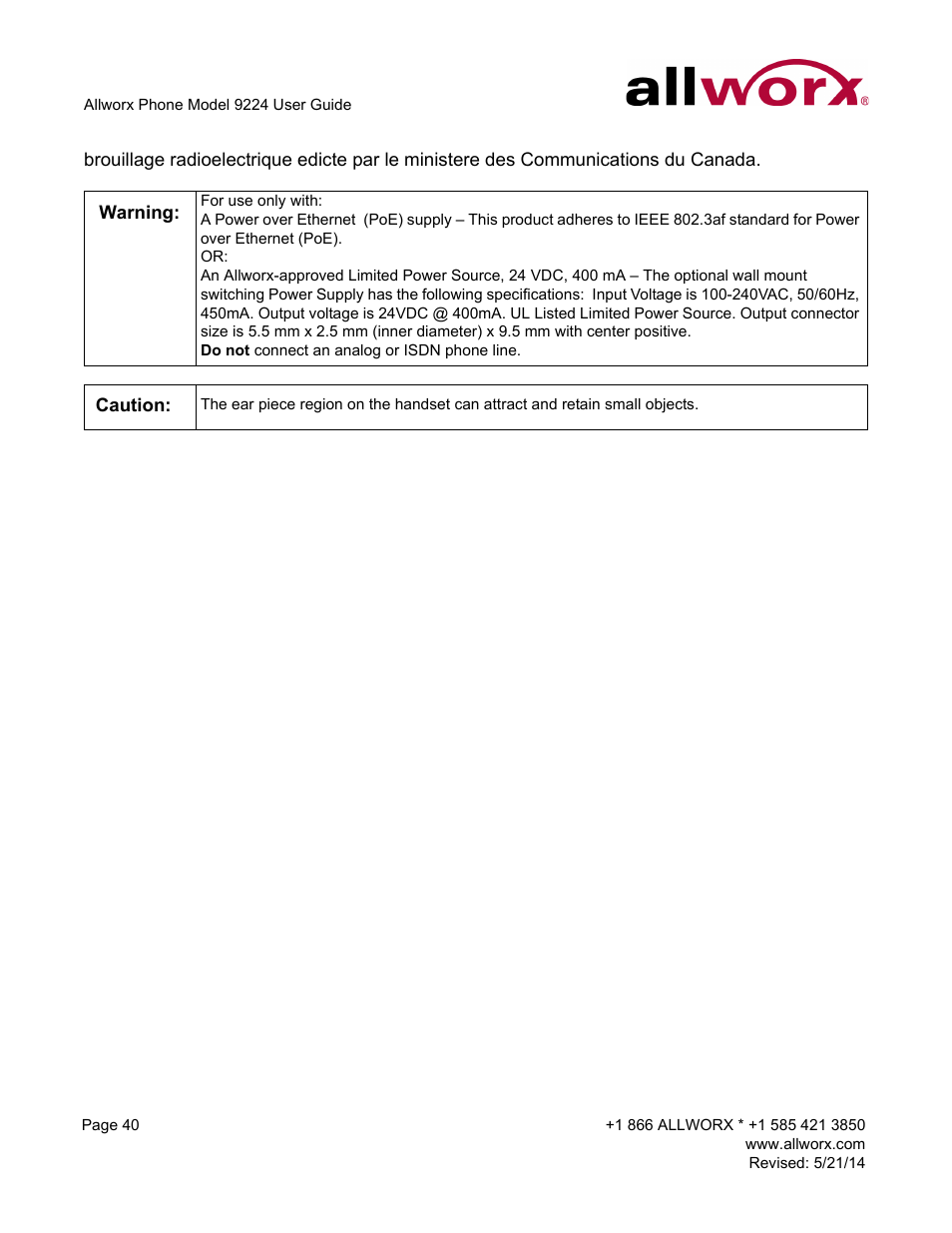 Allworx 9224 Phones User Manual | Page 48 / 52