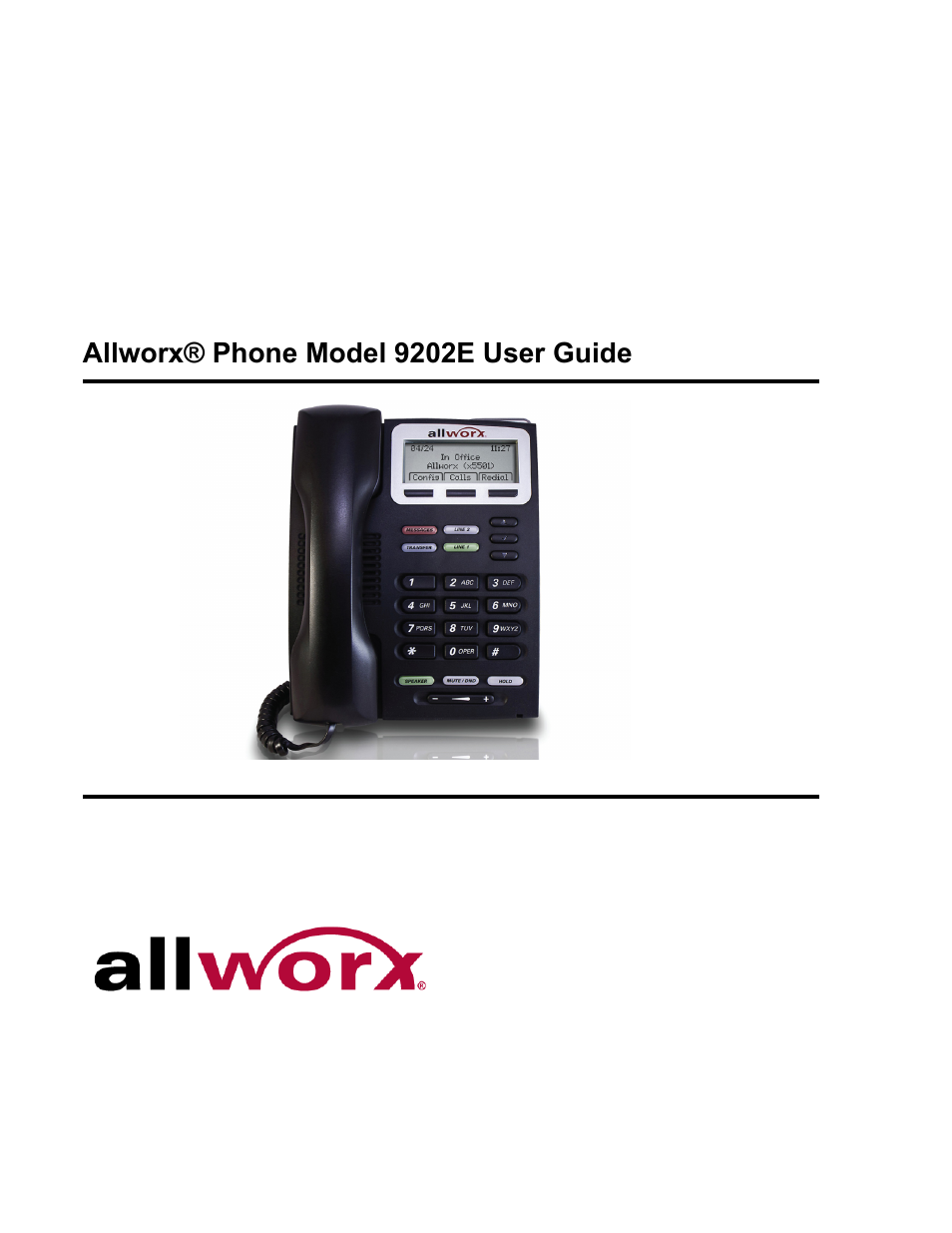 Allworx 9202E Phones User Manual | Page 3 / 38