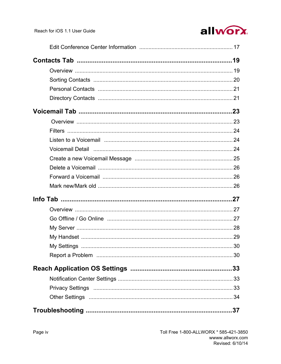 Allworx for iOS User Manual | Page 6 / 52