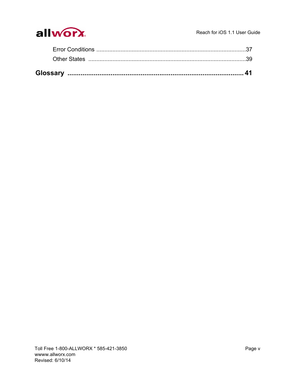 Glossary | Allworx for iOS User Manual | Page 7 / 52