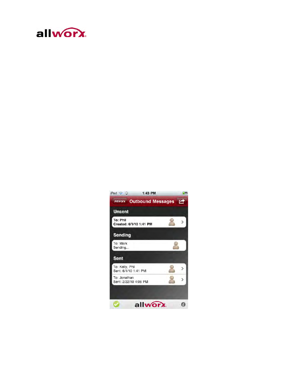 5 outbound messages, Outbound messages | Allworx iAllworx User Manual | Page 11 / 14